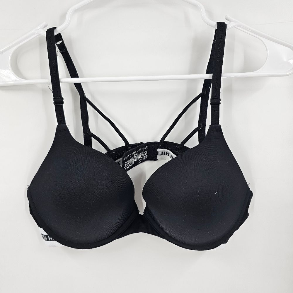 Tommy Hilfiger 34C Black Strappy Women's Bra push up